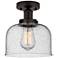Edison Large Bell 7" Oil Rubbed Bronze Semi Flush Mount w/ Seedy Shade