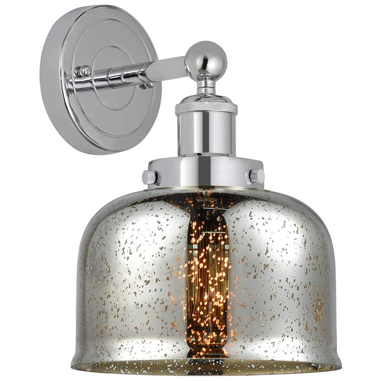 Image 1 Edison Large Bell 7" Polished Chrome Sconce w/ Mercury Shade