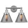 Edison Large Cone 16" 2-Light Chrome Bath Light w/ Smoke Shade
