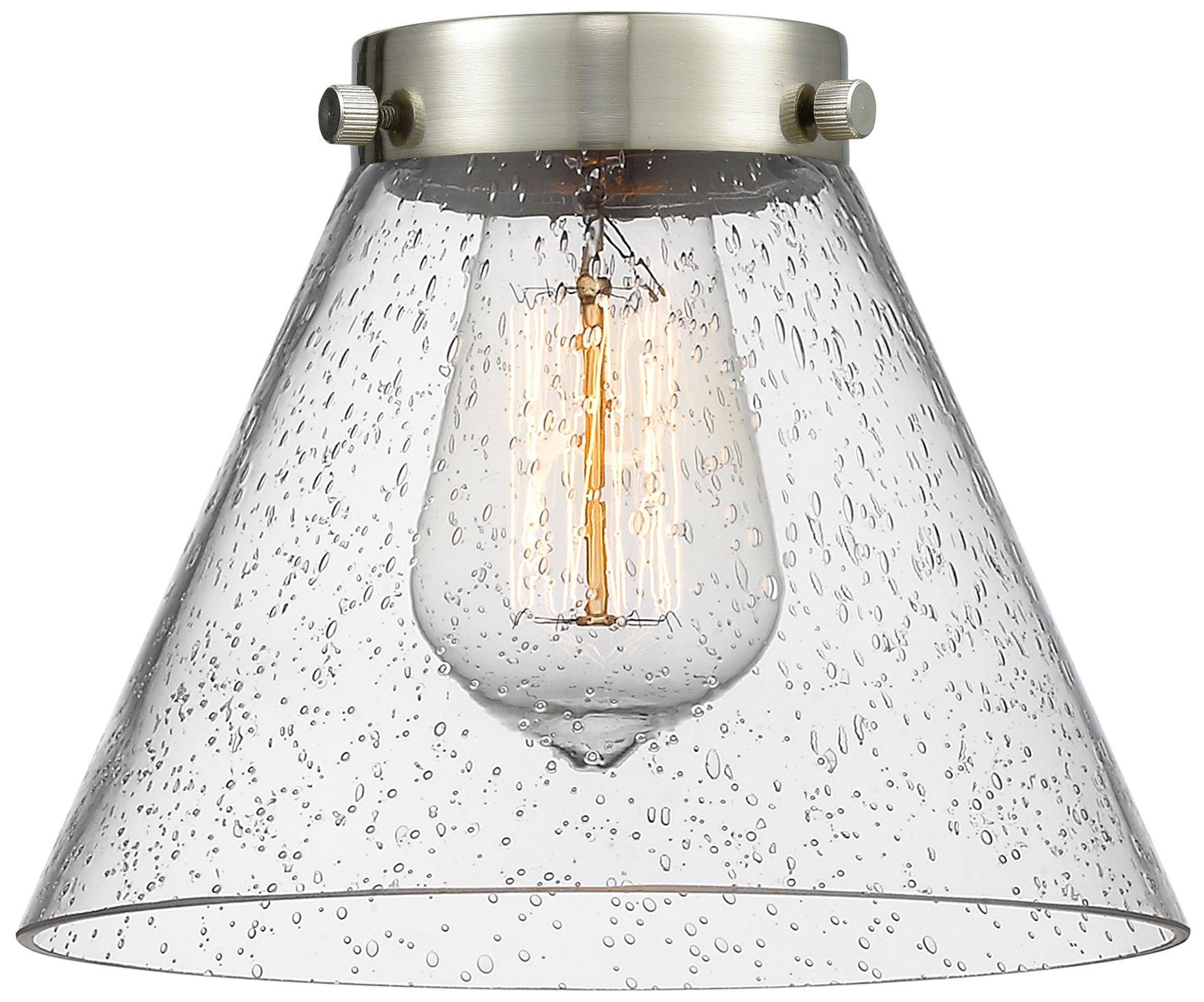Image 4 Edison Large Cone 16" 2-Light Oil Rubbed Bronze Bath Light w/ Seedy Sh more views