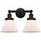 Edison Large Cone 16" 2-Light Oil Rubbed Bronze Bath Light w/ White Sh