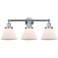Edison Large Cone 25" 3-Light Polished Chrome Bath Light w/ White Shad