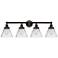 Edison Large Cone 34" 4-Light Oil Rubbed Bronze Bath Light w/ Clear Sh