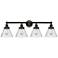 Edison Large Cone 34" 4-Light Oil Rubbed Bronze Bath Light w/ Seedy Sh