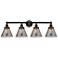 Edison Large Cone 34" 4-Light Oil Rubbed Bronze Bath Light w/ Smoke Sh