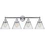 Edison Large Cone 34" 4-Light Polished Chrome Bath Light w/ Clear Shad