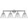 Edison Large Cone 34" 4-Light Polished Chrome Bath Light w/ Clear Shad