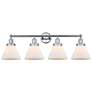 Edison Large Cone 34" 4-Light Polished Chrome Bath Light w/ White Shad