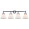 Edison Large Cone 34" 4-Light Polished Chrome Bath Light w/ White Shad