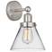 Edison Large Cone 7" Brushed Satin Nickel Sconce w/ Clear Shade