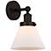 Edison Large Cone 7" Oil Rubbed Bronze Sconce w/ Matte White Shade