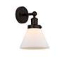 3_Edison Large Cone 7" Oil Rubbed Bronze Sconce w/ Matte White Shade more views