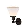 5_Edison Large Cone 7" Oil Rubbed Bronze Sconce w/ Matte White Shade more views