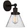 Edison Large Cone 7" Oil Rubbed Bronze Sconce w/ Mercury Shade