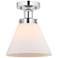 Edison Large Cone 7" Polished Chrome Semi Flush Mount w/ Matte White S