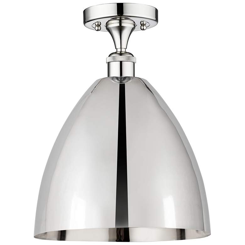 Image 1 Edison Metal Bristol 12"W Polished Chrome Semi-Flush Mount w/ Chrome S