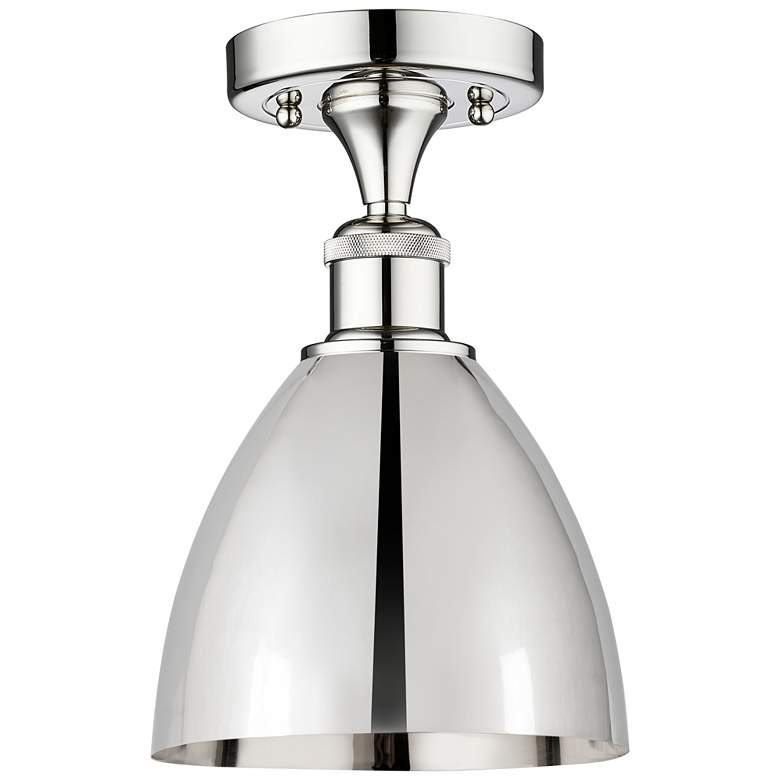 Image 1 Edison Metal Bristol 7.5"W Polished Chrome Semi-Flush Mount w/ Chrome