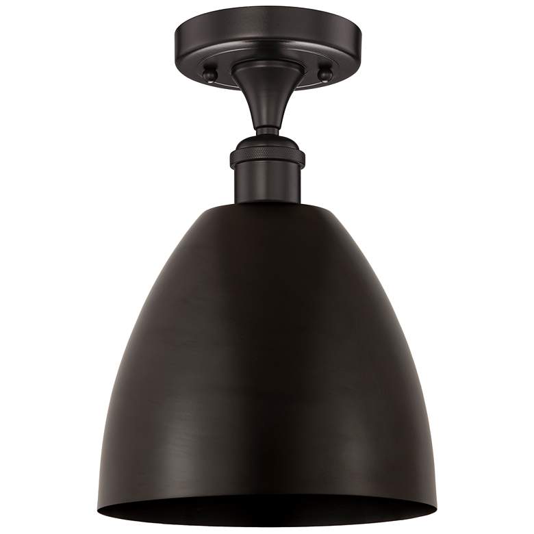 Image 1 Edison Metal Bristol 9"W Oil Rubbed Bronze Semi-Flush Mount w/ Shade
