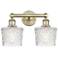 Edison Niagra 15.5"W 2 Light Antique Brass Bath Light With Clear Shade