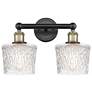 Edison Niagra 15.5"W 2 Light Black Brass Bath Light With Clear Shade