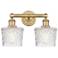 Edison Niagra 15.5"W 2 Light Brushed Brass Bath Light With Clear Shade