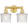 Edison Niagra 15.5"W 2 Light Satin Gold Bath Vanity Light With Clear S
