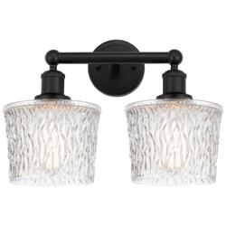 Edison Niagra 16" 2-Light Matte Black Bath Light w/ Clear Shade