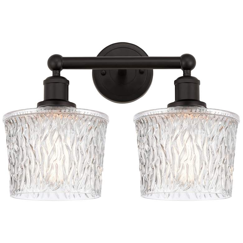 Image 1 Edison Niagra 16" 2-Light Oil Rubbed Bronze Bath Light w/ Clear Shade