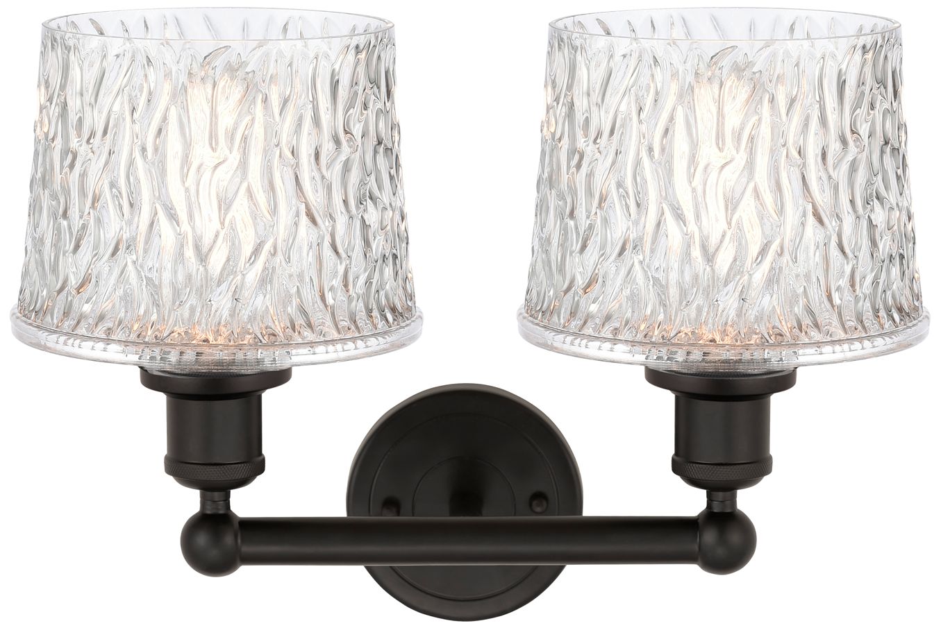 Image 2 Edison Niagra 16" 2-Light Oil Rubbed Bronze Bath Light w/ Clear Shade more views