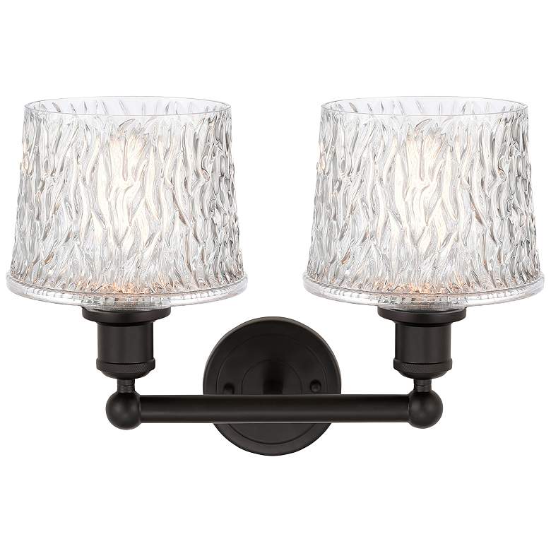 Image 2 Edison Niagra 16" 2-Light Oil Rubbed Bronze Bath Light w/ Clear Shade more views