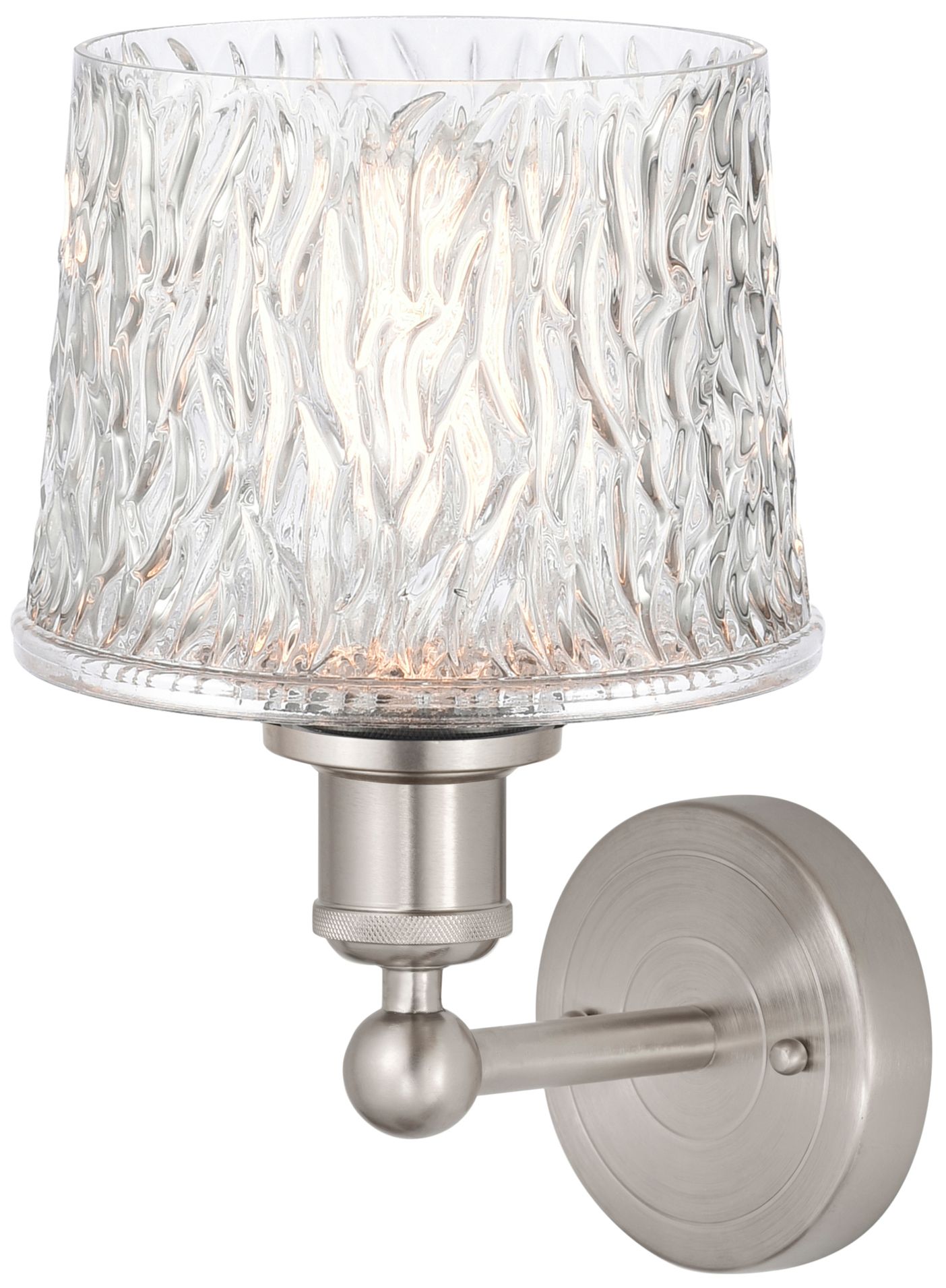 Image 2 Edison Niagra 7" Brushed Satin Nickel Sconce w/ Clear Shade more views