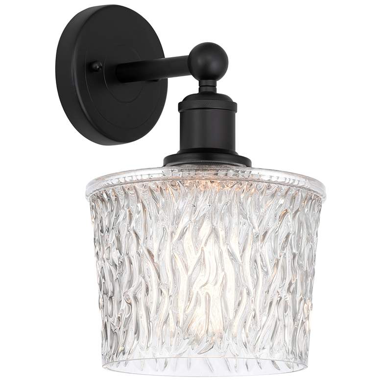 Image 1 Edison Niagra 7" Matte Black Sconce w/ Clear Shade