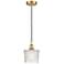 Edison Niagra 7" Satin Gold Cord Hung Mini Pendant w/ Clear Shade
