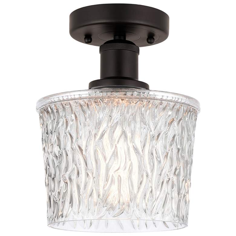 Image 1 Edison Niagra 7" Semi-Flush Mount - Oil Rubbed Bronze - Clear Shade
