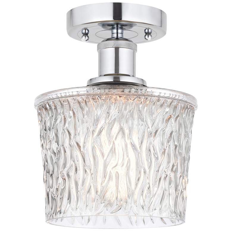 Image 1 Edison Niagra  7" Semi-Flush Mount - Polished Chrome - Clear Shade