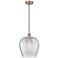 Edison Norfolk 12" Antique Copper Cord Hung Mini Pendant w/ Clear Shad