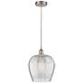 Edison Norfolk 12" Brushed Satin Nickel Corded Mini Pendant w/ Clear S