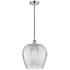Edison Norfolk 12" Polished Chrome Cord Hung Mini Pendant w/ Clear Sha