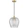 Edison Norfolk 12"W Satin Gold Mini Pendant w/ Clear Glass