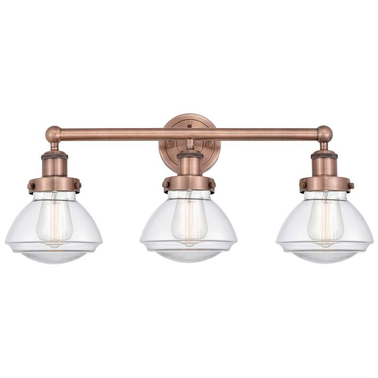 Image 1 Edison Olean 24 3/4" Wide Antique Copper 3-Light Bath Light