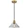 Edison Orwell 8" Brushed Brass Cord Hung Mini Pendant w/ Clear Shade