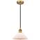 Edison Orwell 8" Brushed Brass Cord Hung Mini Pendant w/ Matte White S