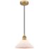 Edison Orwell 8" Brushed Brass Cord Hung Mini Pendant w/ Matte White S
