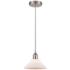 Edison Orwell 8" Brushed Satin Nickel Cord Hung Mini Pendant w/ White
