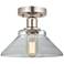 Edison Orwell 8" Brushed Satin Nickel Semi Flush Mount w/ Clear Shade