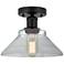 Edison Orwell 8" Matte Black Semi Flush Mount w/ Clear Shade