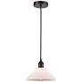 Edison Orwell 8" Oil Rubbed Bronze Cord Hung Mini Pendant w/ White Sha