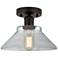 Edison Orwell 8" Oil Rubbed Bronze Semi Flush Mount w/ Clear Shade