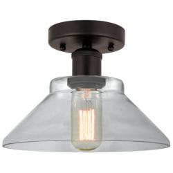 Edison Orwell 8" Oil Rubbed Bronze Semi Flush Mount w/ Clear Shade