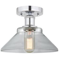 Edison Orwell 8" Polished Chrome Semi Flush Mount w/ Clear Shade